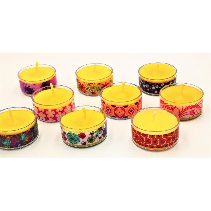 Bougies en cire d'abeille chauffe-plat