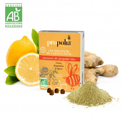 GOMMES DE PROPOLIS BIO AU CITRON / GINGEMBRE